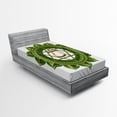 thumbnail image 1 of Ambesonne Green Fitted Sheet, Glimmer Balance, Twin XL Size, Green Brown, 1 of 2