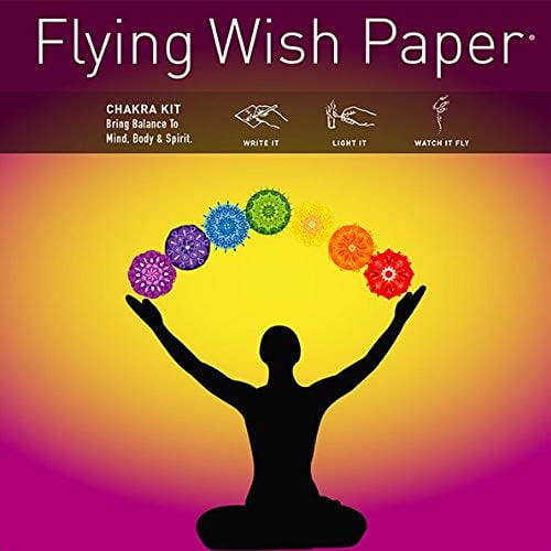 Chakra - Flying Wish Paper - Write It, Light It, & Watch It Fly, Large Kit, 7" x 7"