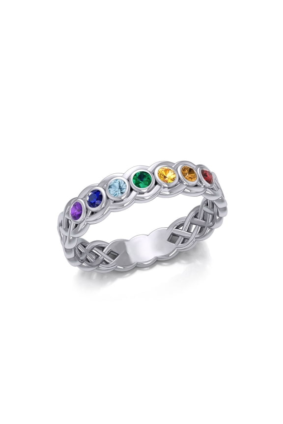 Chakra Gemstone 925 Sterling Silver Ring Fine Healing Spiritual Creative Jewelry