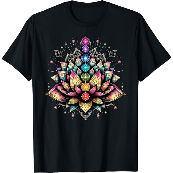 Chakra Lotus Flower Spiritual Yoga Lover T-Shirt , Vintage T-Shirt ...