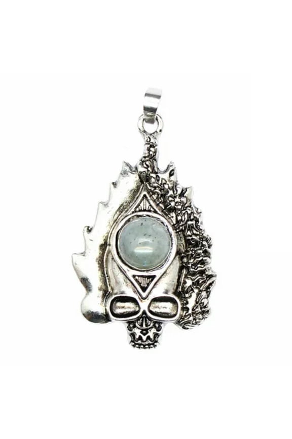 Chakra Natural Crystal Skull Head Skeleton Pendant Stone Bead Gift Healing Reiki