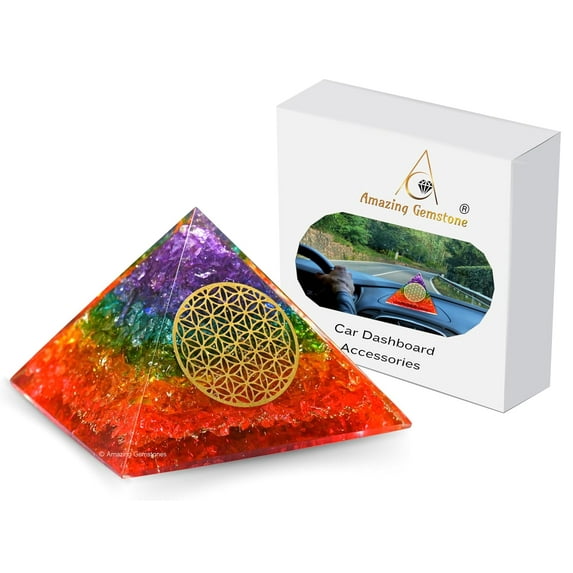 Chakra Protection Pyramid Car Accessories - Orgonite Pyramids for Car Interior