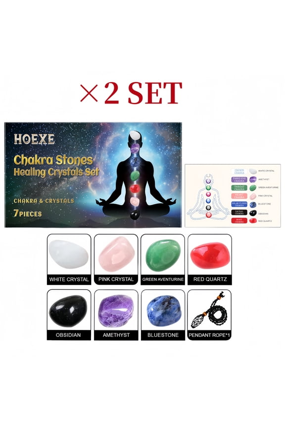 Chakra Stones Healing Crystals Set – Ultimate Meditation Gifts for Energy Balance & Spiritual Growth – 7 Tiny Chakra Stones, Including Obsidian, Quartz, Amethyst