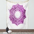 thumbnail image 1 of Chakra Tapestry, Watercolor Flower with Sketch Splashes around Universe Ethereal Artwork Print, Wall Hanging for Bedroom Living Room Dorm Decor, 60W X 80L Inches, Purple White, by Ambesonne, 1 of 5