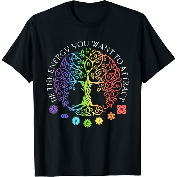 Chakra Tree Of Life Mandala Zen Yoga Om Symbol Buddhism T-ShirtMen's and women's gift, black and white T-shirt, size: Extra large S-4XL