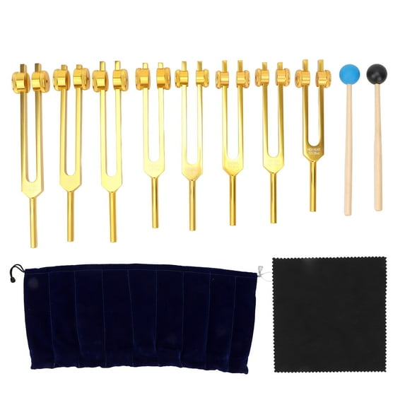 Chakra Tuning Fork Set 8 Color Counterweight Tuning Fork Set Aluminum Tuning Forks 126.22 Hz Sound Healing Tool
