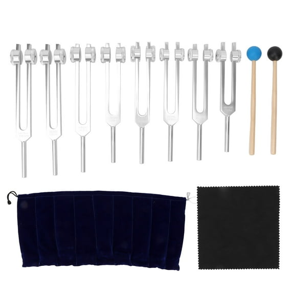 Chakra Tuning Fork Set 8 Color Counterweight Tuning Fork Set Aluminum Tuning Forks 126.22 Hz Sound Healing Tool