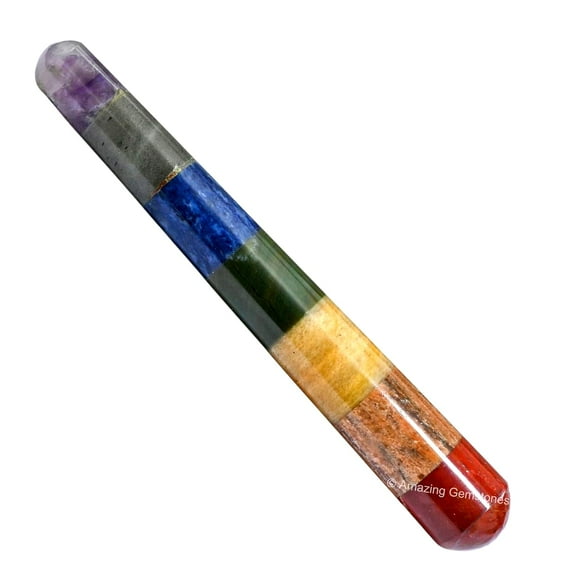 Chakra bonded Crystal Wand Massage Stick (Smooth)