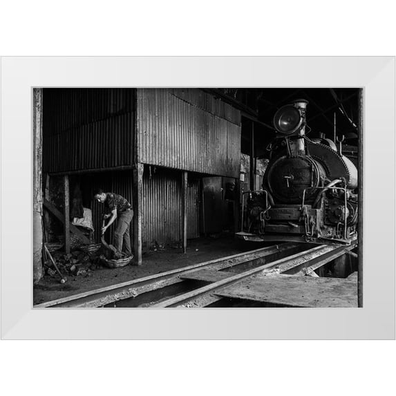 Chakraborty, Sudipta 14x11 White Modern Wood Framed Museum Art Print Titled - Rail Worker