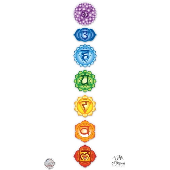 Chakras Set of 7 - 12" Vinyl Stickers Waterproof Decals