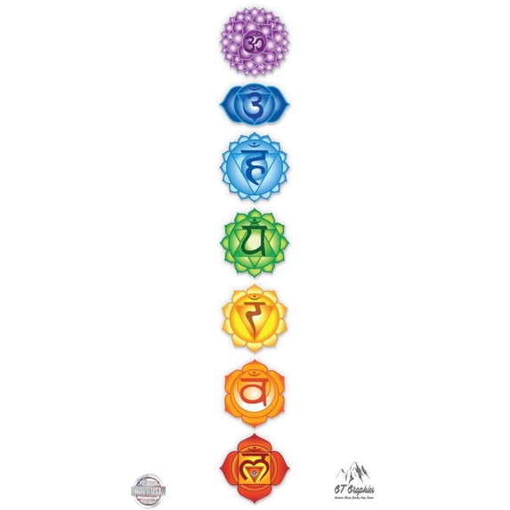 Chakras Set of 7 - 12" Vinyl Stickers Waterproof Decals