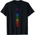 thumbnail image 1 of Chakras Yoga Sacred Geometry OM Namaste Kundalini Meditation T-ShirtMen's and women's gift, black and white T-shirt, size: Extra large S-4XL, 1 of 4