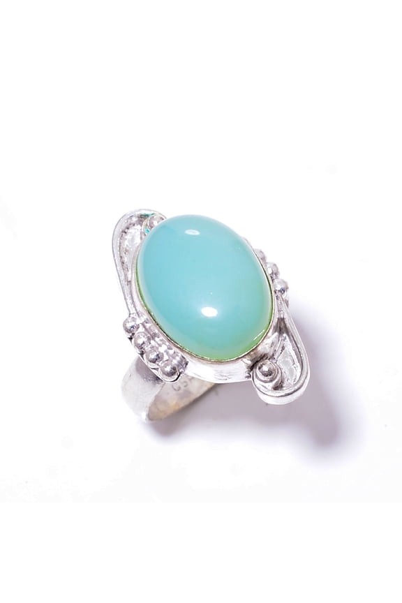 Chalcedony - Brazil Gemstone 925 Sterling Silver Handmade Ring S.7 R150