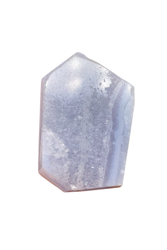 Chalcedony Druzy 48ct Designer Cut Pendant Bead| 36x28x7mm|Blue | 1 Pendant Bead