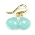 thumbnail image 1 of Chalcedony Earrings Aqua Blue Faceted Heart Shaped Teardrop 14k Gold Filled Dangles Spyglass Designs, 1 of 2