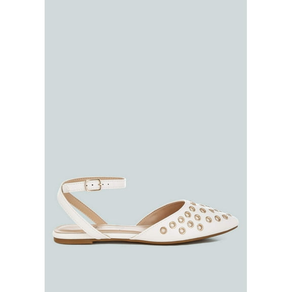 Chalcis Eyelet Detail Flat Sandals