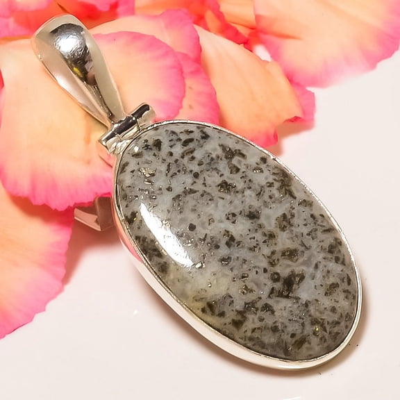 Chalcopyrite 925 Sterling Silver Handmade Jewelry Pendant 2.09" T39, Iron Pyrite Pendant, Christmas Gift, New Year Sale, Gemstone Silver Jewelry
