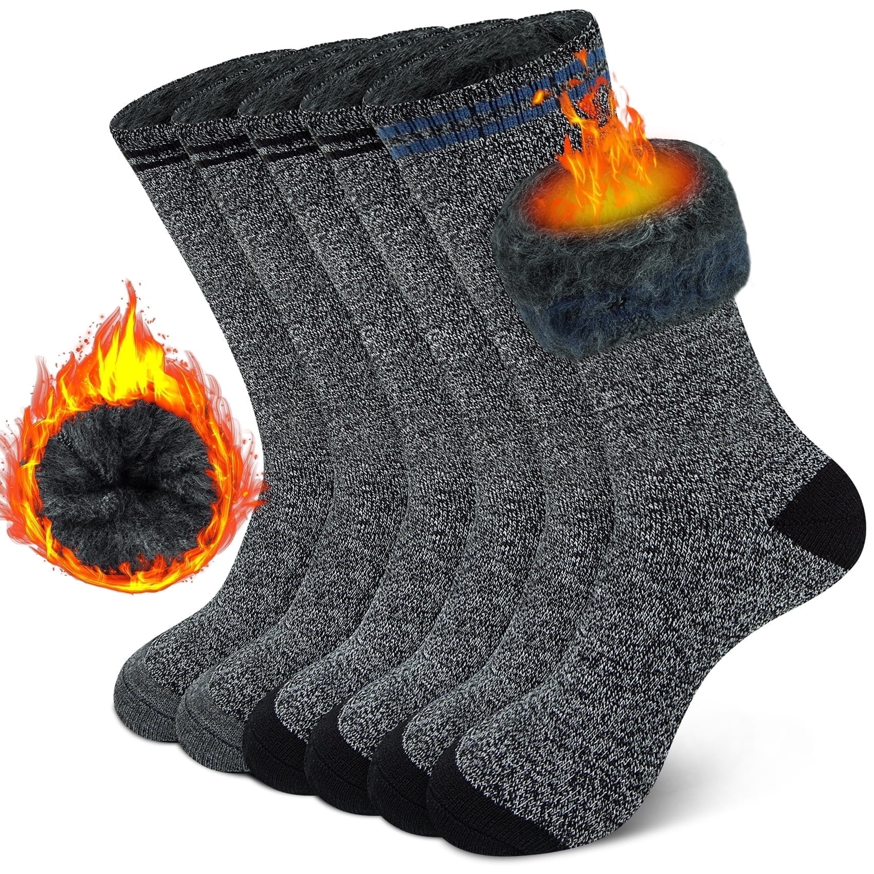 KOITHOT 3 Pack Thermal Socks for Men & Women, Thick Warm Winter Socks for Cold Weather