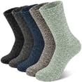 thumbnail image 1 of KOITHOT 5 Pairs Wool Socks for Men, Thick Soft Knit Vintage Boot Crew Socks, 1 of 7