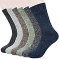 thumbnail image 1 of KOITHOT 6 Pairs Wool Socks for Men, Thick Soft Knit Vintage Boot Crew Socks, 1 of 6