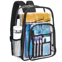 Chalesta Heavy Duty Clear Backpacks Large Capacity PVC Transparent Waterproof Backpacks for School Stadium College ,Black