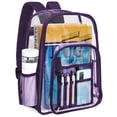 thumbnail image 1 of KOITHOT Heavy Duty Clear Backpacks Large Capacity Transparent Waterproof Backpacks for School Stadium College,Purple, 1 of 7