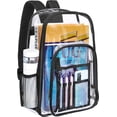 thumbnail image 1 of KOITHOT Heavy Duty Clear Backpacks Large Capacity Transparent Waterproof Backpacks for School Stadium College,Black, 1 of 7