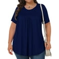 thumbnail image 1 of KOITHOT Womens Plus Size Tops Tunic Short Sleeve Crew Neck Shirts Casual Soft Blouse 1X-5X, 1 of 6