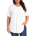 thumbnail image 1 of KOITHOT Womens Plus Size Tops Tunic Short Sleeve Crew Neck Shirts Casual Soft Blouse 1X-5X, 1 of 6