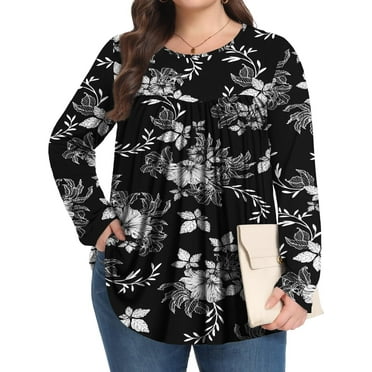 KOITHOT Womens Plus Size Tops Tunic Short Sleeve Crew Neck Shirts Casual Soft Blouse 1X-5X