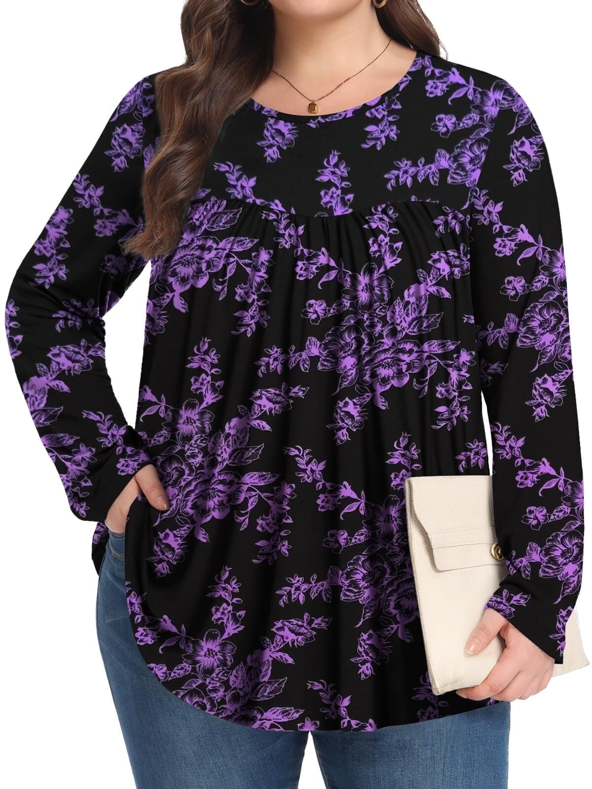 KOITHOT Womens Plus Size Tops Tunic Short Sleeve Crew Neck Shirts ...