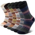 thumbnail image 1 of KOITHOT 6 Pairs Wool Socks for Men, Thick Soft Knit Vintage Boot Crew Socks, 1 of 6