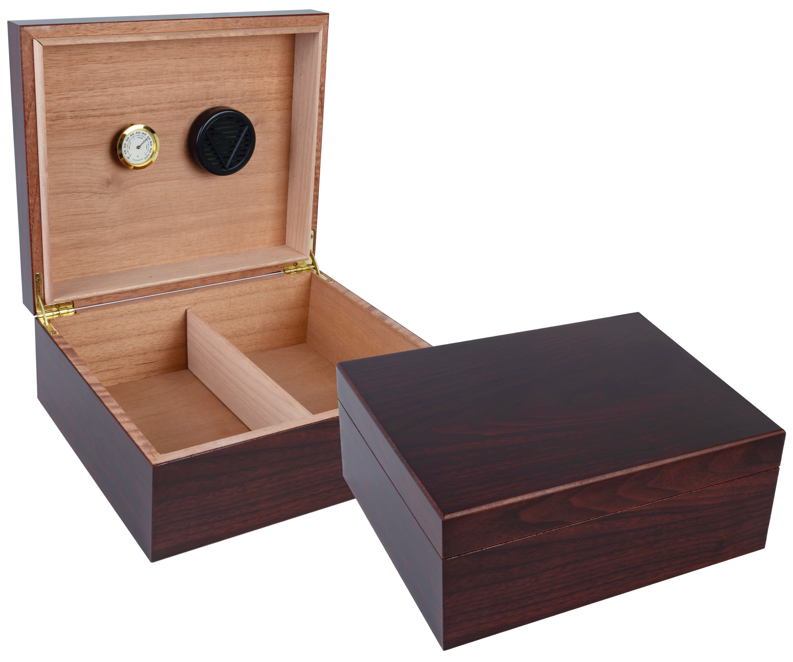 Chalet Cigar Humidor - Cherry Finish - Capacity: 25 to 50