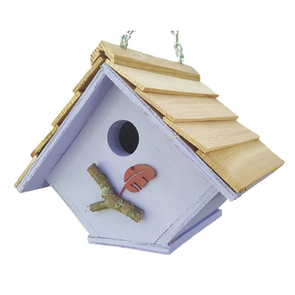 Chalet Wren Bird House (Lavender) 8", Nesting Box, Bird Houses by Mark, Made in USA