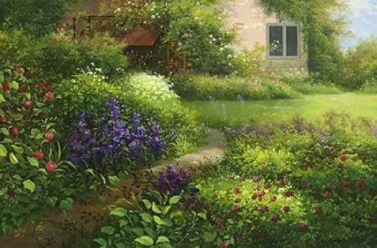 Chalets Flower Garden Canvas Art - Corley (24 x 36)