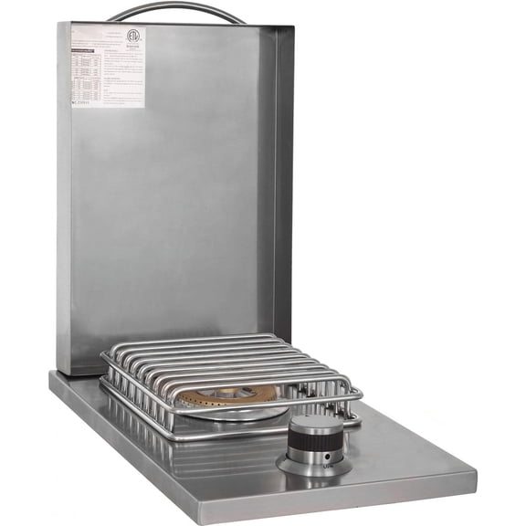 Chaleur 11" Drop-in Single Side Burner 12,000 BTU for Outdoor Kitchen, Natural Gas Grill Burner, Heavy-Duty 304 Stainless Steel, Metal Lid Cover, BBQ Grill Side Burner with 141 Cooking Area