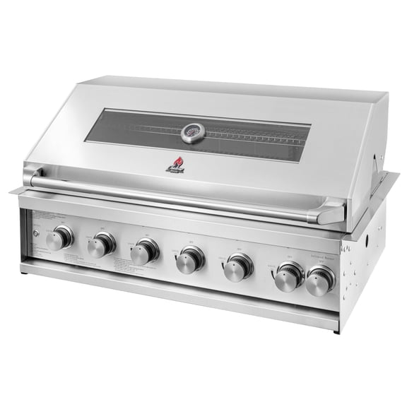 Chaleur 40" PRO VIEW LINE GAS GRILL 6-BURNER + 1 REAR INFRARED Built-In Gas Grill for Outdoor Kitchens - 5 Powerful Burners, Infrared BBQ Technology, Glass View, Includes Propane Burner and Grill