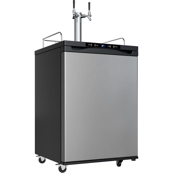 Chaleur Kit 23" Dual Tap Kegerator Kit, Draft Beer Dispenser, Digital Temp Control, Deep Chill, Holds 1/2 Barrel or 3 Homebrew Kegs Outdoor Kitchen & Home Bar