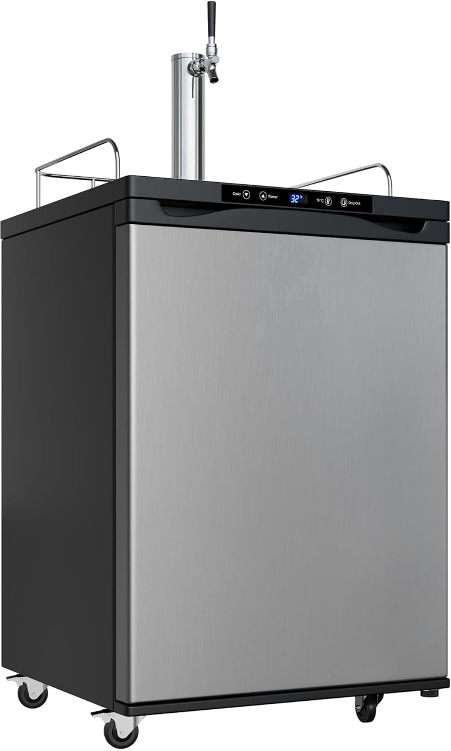 Chaleur Kit 23 in Single Tap Kegerator Kit, Draft Beer Dispenser, Digital Temp Control, Deep Chill, Holds 1/2 Barrel or 3 Homebrew Kegs – Outdoor Kitchen & Home Bar