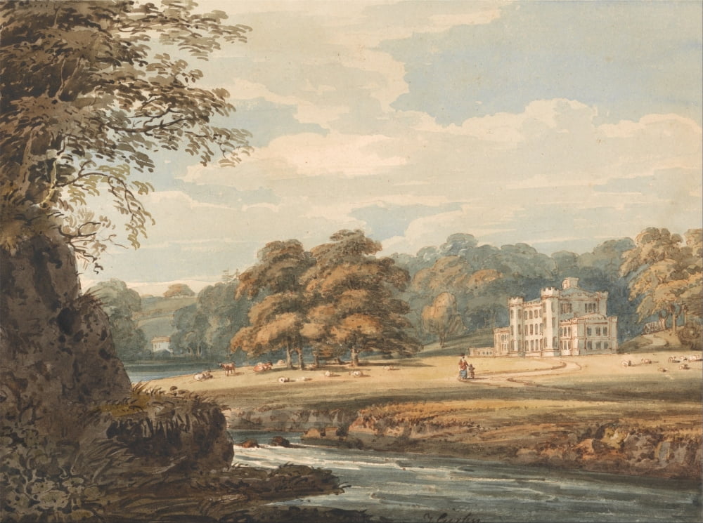 Chalfont House Bucks c1796 Canvas Art - Thomas Girtin (24 x 36)