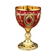thumbnail image 1 of Chalice Goblet, Vintage Pure Engraving Flower Pattern Metal Embossed Wine Copper Gemstone Cups Medieval Gothic Goblet KDFWDM, 1 of 9