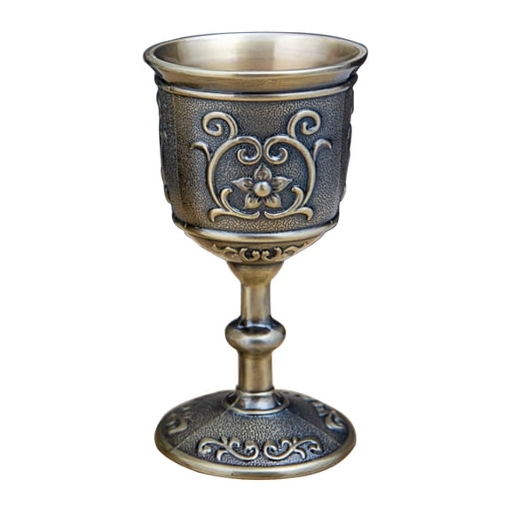 Chalice Wine Goblet Vintage Engraving Flower Mini Wine Glasses Medieval Decor for Home Bar Party Wedding Decoration