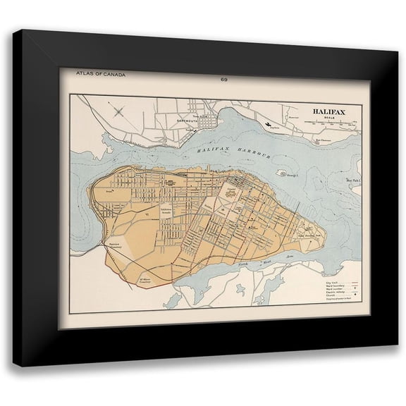 Chalifour 14x12 Black Modern Framed Museum Art Print Titled - Halifax Canada - Chalifour 1915