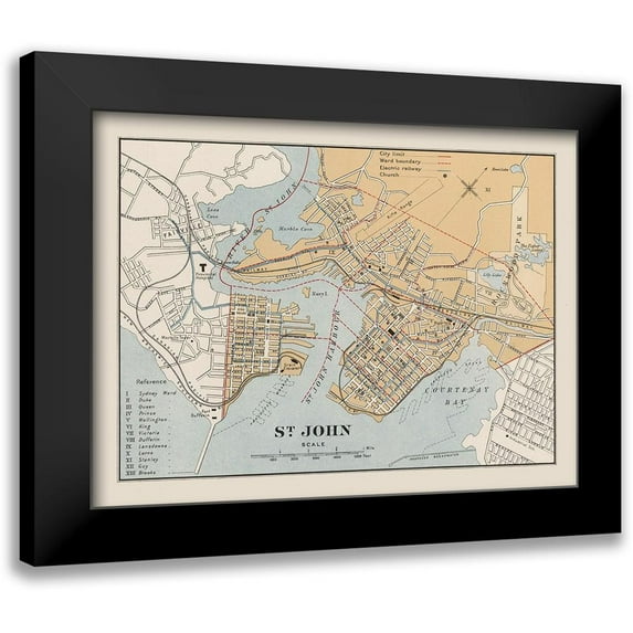 Chalifour 24x19 Black Modern Framed Museum Art Print Titled - St John Canada - Chalifour 1915