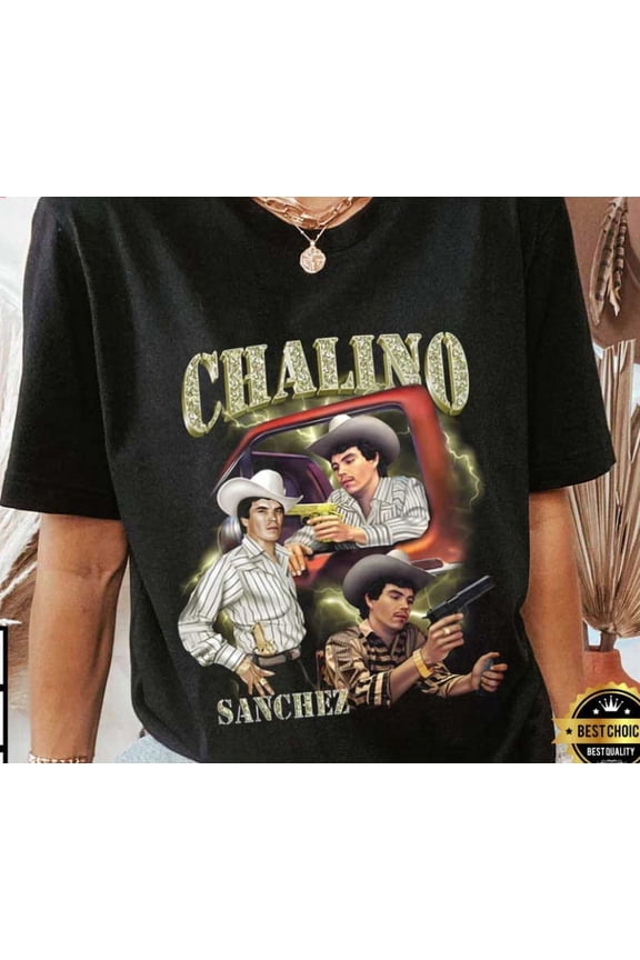 Chalino Sanchez Music T-Shirt Black Unisex Gift Fans All Size