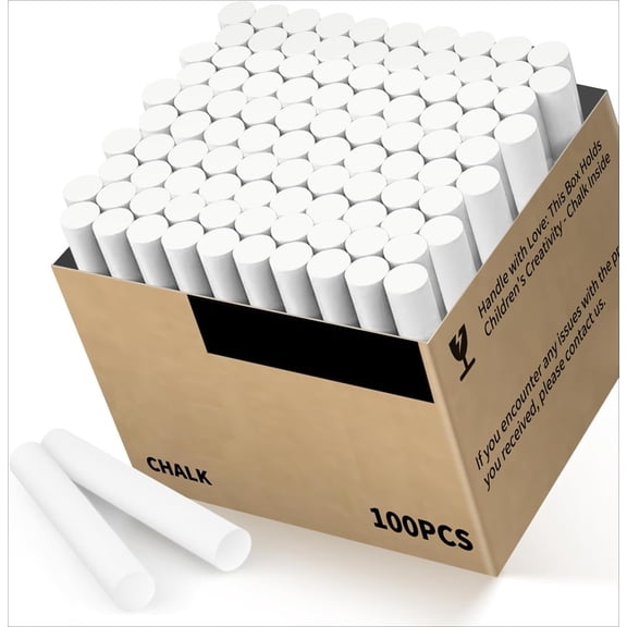 Chalk 100PCS, Low Dust Chalks Stick Bulk for Chalkboard Blackboard Non-Toxic