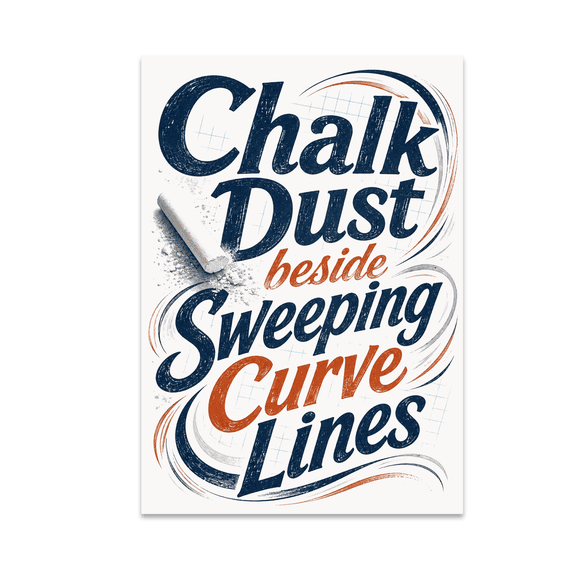 Chalk Dust Beside Sweeping Curve Lines - Calculus Teacher - 13x19 Poster Print