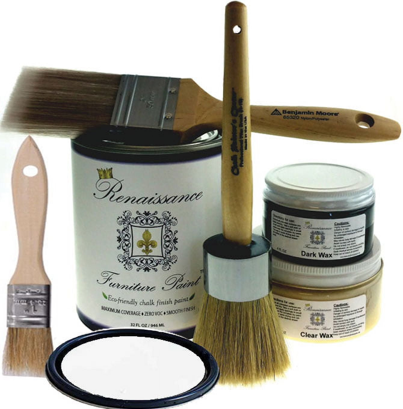 Mr. Pen- Chalk Paint Brush, 0.7 inch, Wax Brush, Round Paint Brush, Wood 