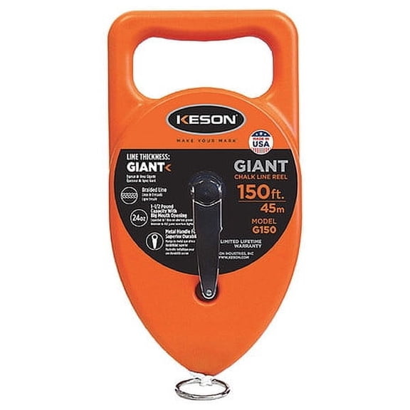 Keson 150 Ft. Length 24 Oz Capacity Abs Giant String Chalk Line Reel