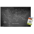 thumbnail image 1 of Chalk Map - World Wall Poster with Push Pins, 14.725" x 22.375", 1 of 2